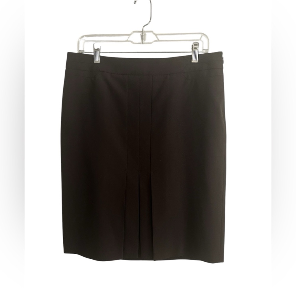 LOFT Chocolate Brown Front Pleat Skirt - Size 10